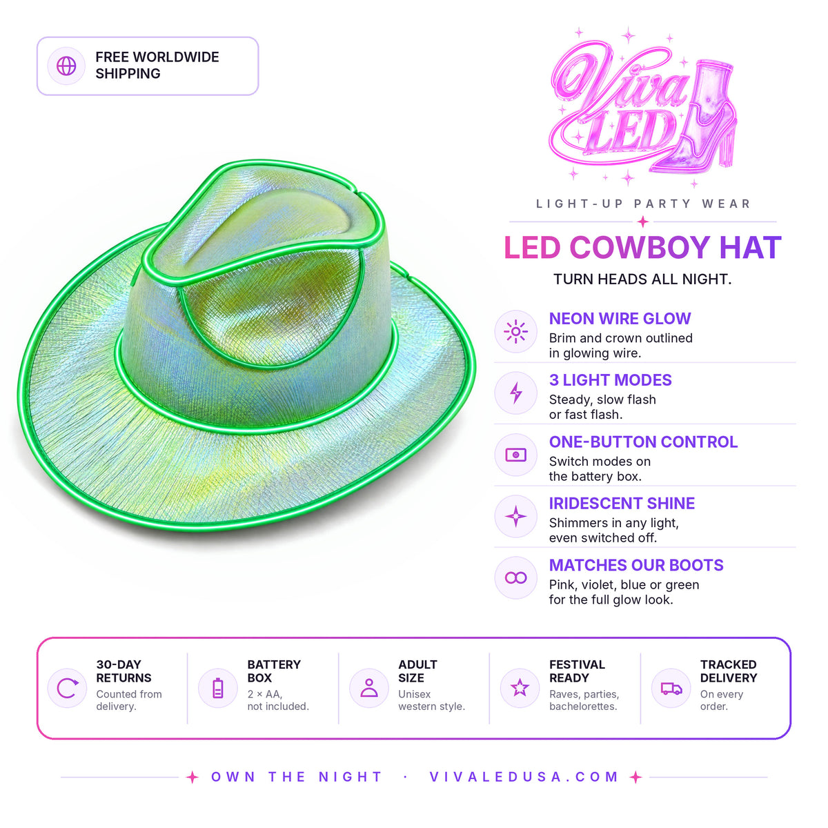 VivaLED Cowboy Hat
